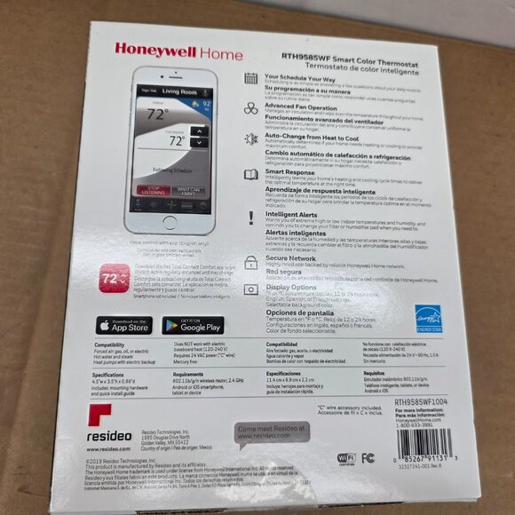 Honeywell Home RTH9585WF1004 Wi-Fi Smart Thermostat - Silver - Picture 8 of 10